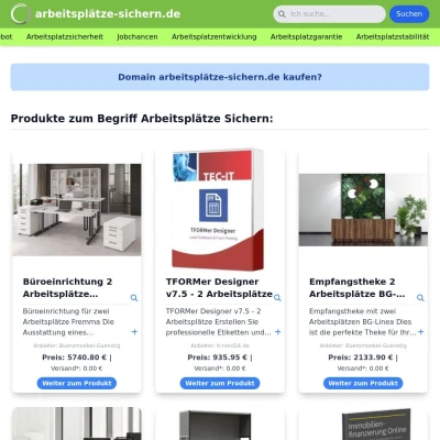 Screenshot arbeitsplätze-sichern.de