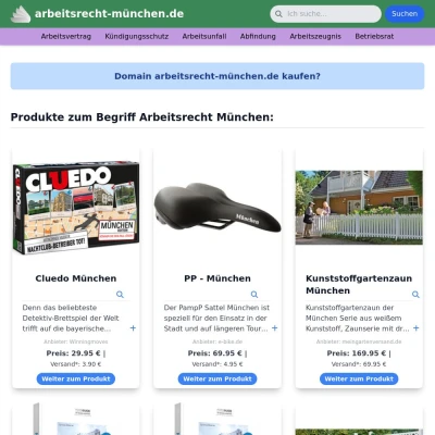 Screenshot arbeitsrecht-münchen.de