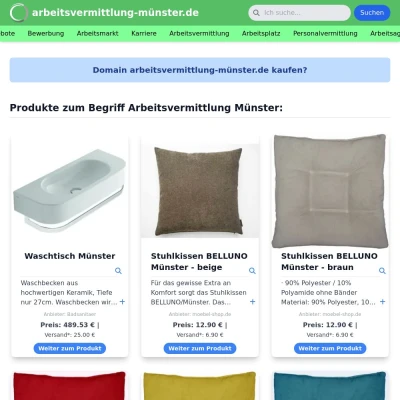 Screenshot arbeitsvermittlung-münster.de