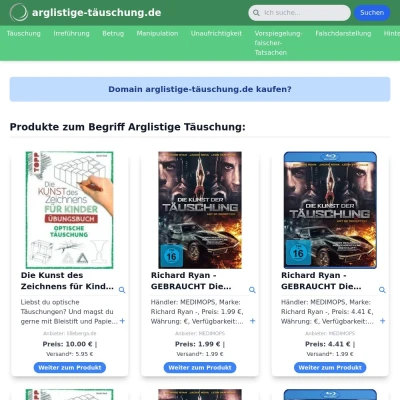 Screenshot arglistige-täuschung.de
