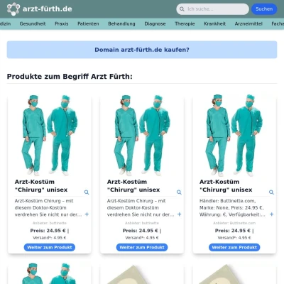 Screenshot arzt-fürth.de