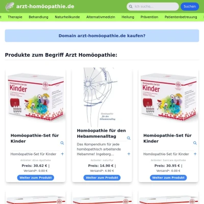 Screenshot arzt-homöopathie.de