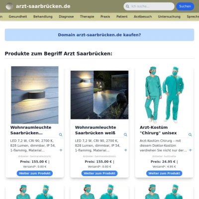 Screenshot arzt-saarbrücken.de