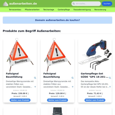 Screenshot außenarbeiten.de