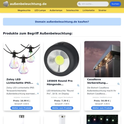 Screenshot außenbeleuchtung.de