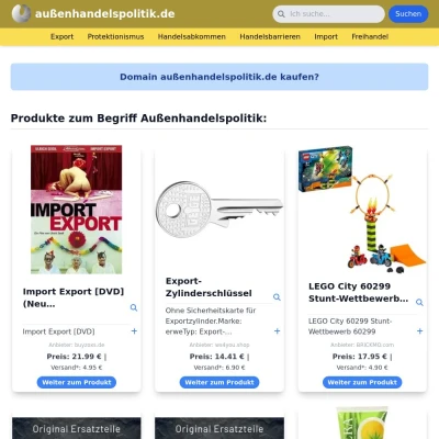 Screenshot außenhandelspolitik.de