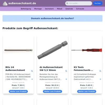 Screenshot außensechskant.de