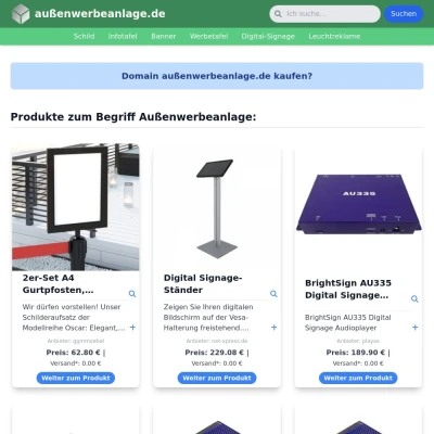 Screenshot außenwerbeanlage.de