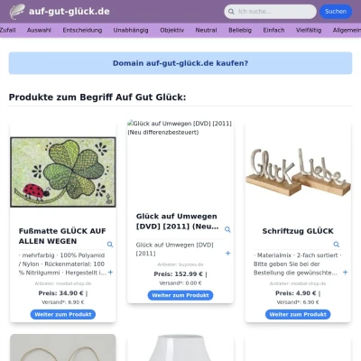 Screenshot auf-gut-glück.de