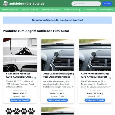 Screenshot aufkleber-fürs-auto.de