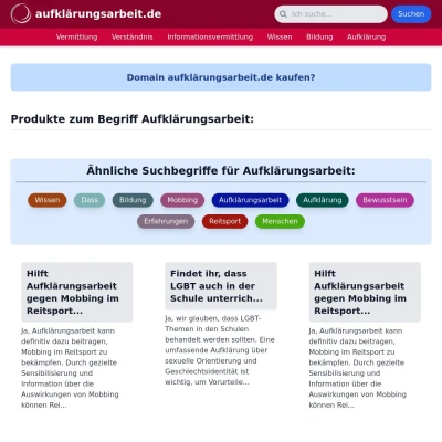 Screenshot aufklärungsarbeit.de