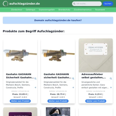 Screenshot aufschlagzünder.de