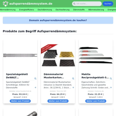 Screenshot aufsparrendämmsystem.de