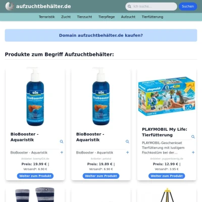 Screenshot aufzuchtbehälter.de