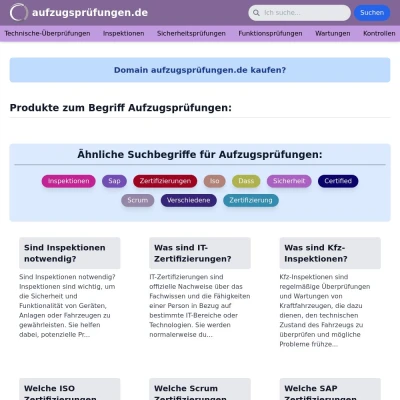 Screenshot aufzugsprüfungen.de