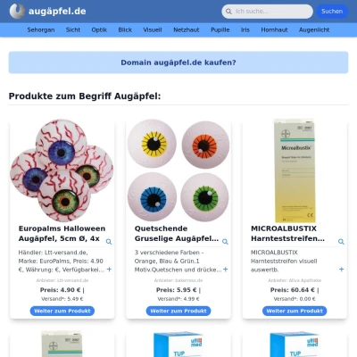 Screenshot augäpfel.de