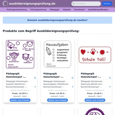 Screenshot ausbildereignungsprüfung.de