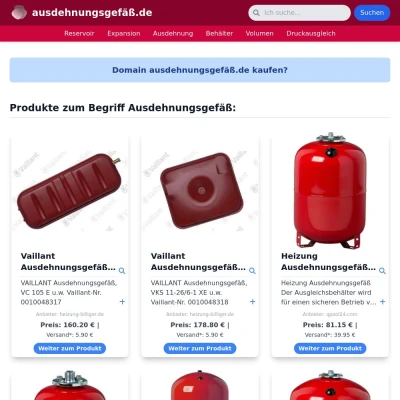 Screenshot ausdehnungsgefäß.de