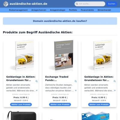 Screenshot ausländische-aktien.de