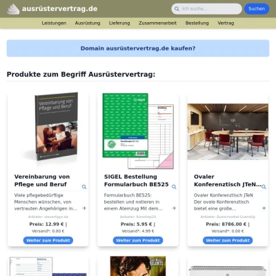 Screenshot ausrüstervertrag.de