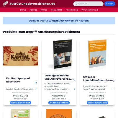 Screenshot ausrüstungsinvestitionen.de