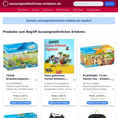 Screenshot aussergewöhnliches-erlebnis.de