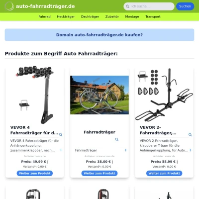 Screenshot auto-fahrradträger.de