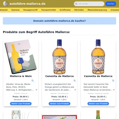 Screenshot autofähre-mallorca.de