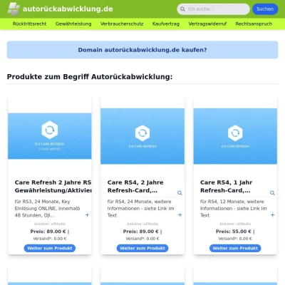 Screenshot autorückabwicklung.de