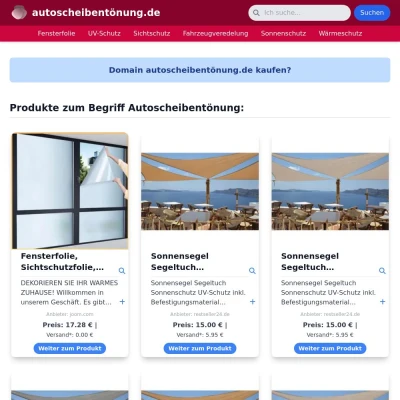 Screenshot autoscheibentönung.de