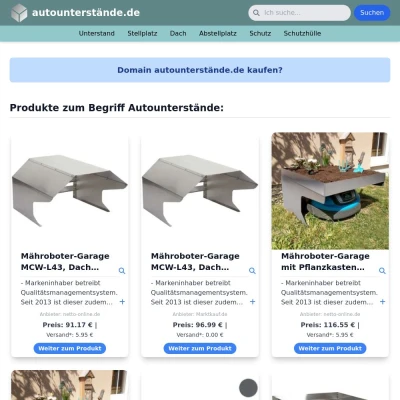 Screenshot autounterstände.de