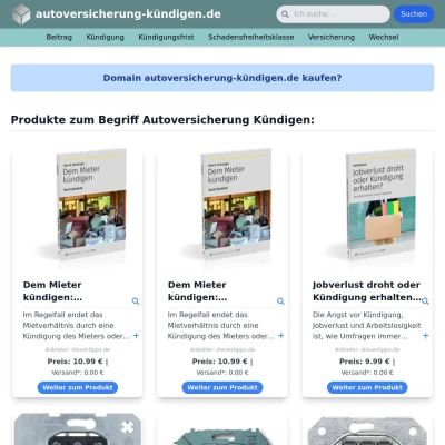 Screenshot autoversicherung-kündigen.de