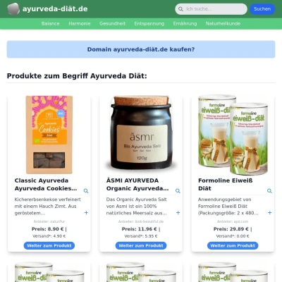 Screenshot ayurveda-diät.de