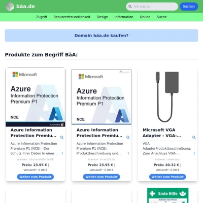 Screenshot bäa.de