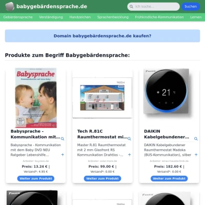 Screenshot babygebärdensprache.de