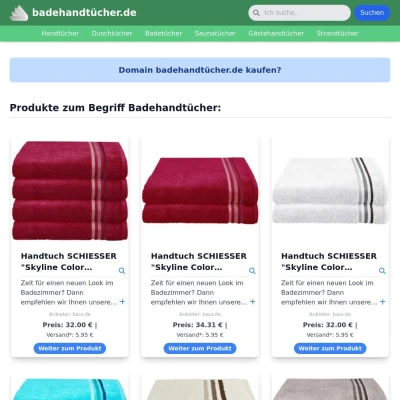 Screenshot badehandtücher.de