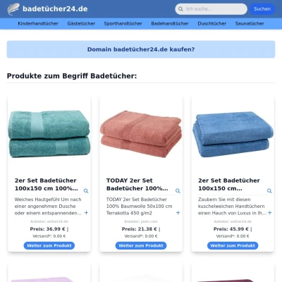 Screenshot badetücher24.de