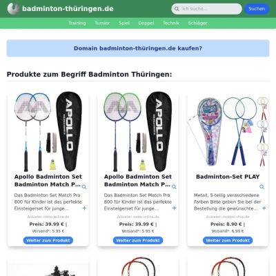 Screenshot badminton-thüringen.de