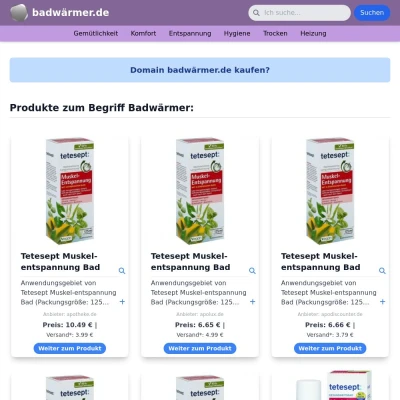 Screenshot badwärmer.de
