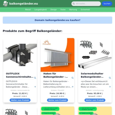 Screenshot balkongeländer.eu