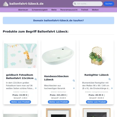 Screenshot ballonfahrt-lübeck.de