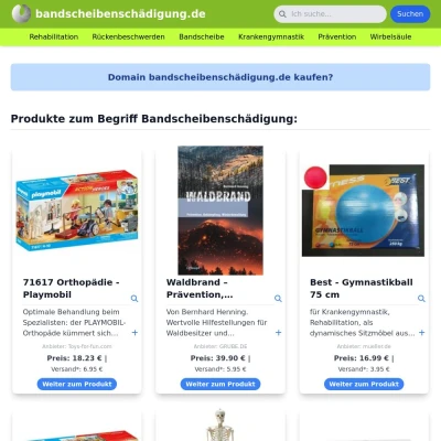 Screenshot bandscheibenschädigung.de