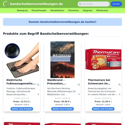 Screenshot bandscheibenvorwölbungen.de