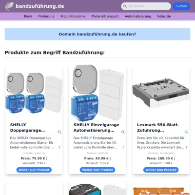 Screenshot bandzuführung.de