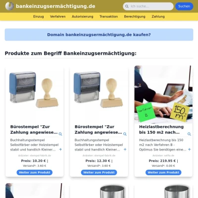 Screenshot bankeinzugsermächtigung.de