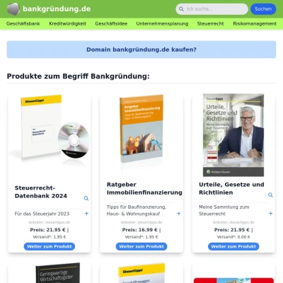 Screenshot bankgründung.de