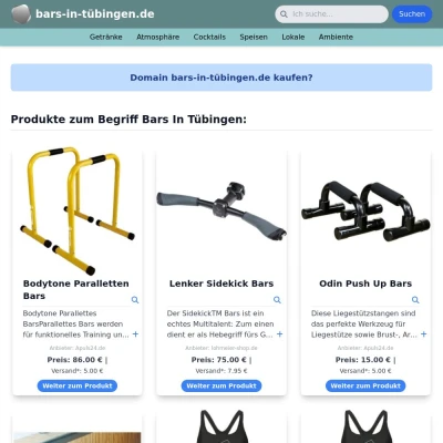 Screenshot bars-in-tübingen.de