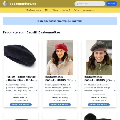 Screenshot baskenmütze.de