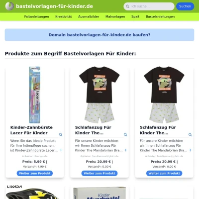 Screenshot bastelvorlagen-für-kinder.de