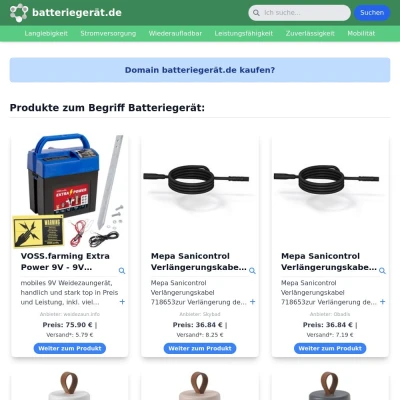 Screenshot batteriegerät.de